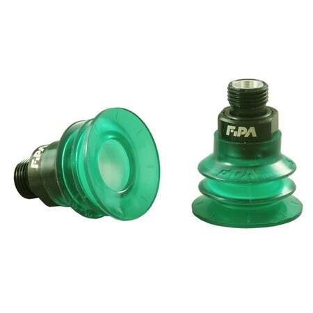 Fipa Bellows vacuum cup diam. 26 mm, Monoflex green 50 Degrees, fitting G1/8-male 20.026.148.22-FI